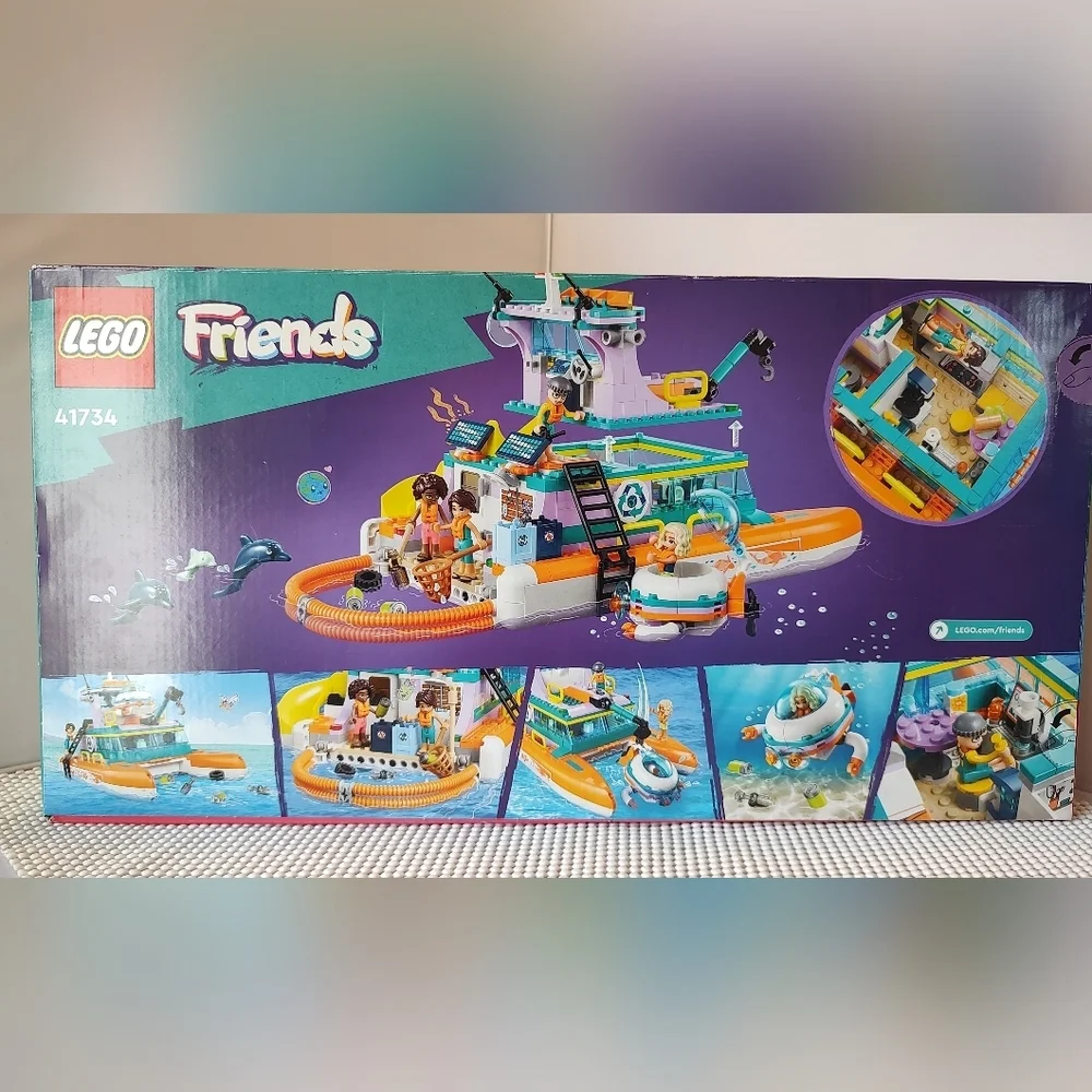 Lego Friends 41734 Sea Rescue Boat Building Set NWT